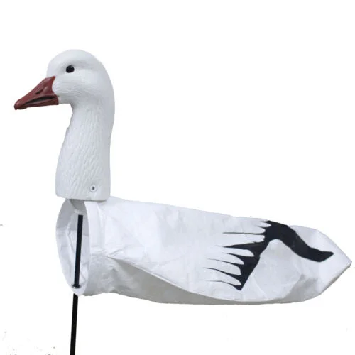 GUGULUZA Hunting Snow Goose Decoy 3D Plastic Head Support Wind Sock Decoys Windsock White