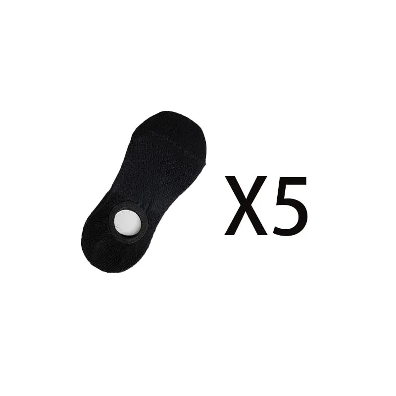 5 Pairs/Set Women Silicone Non-slip Invisible Socks Summer Solid Color Mesh Ankle Boat Socks Female Cotton Slipper No Show Socks