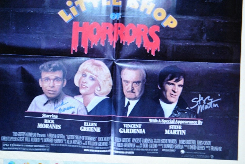 STEVE MARTIN & Rick Moranis Little Shop of Horrors One Sheet PosterHand-Signed Autograph wCOA