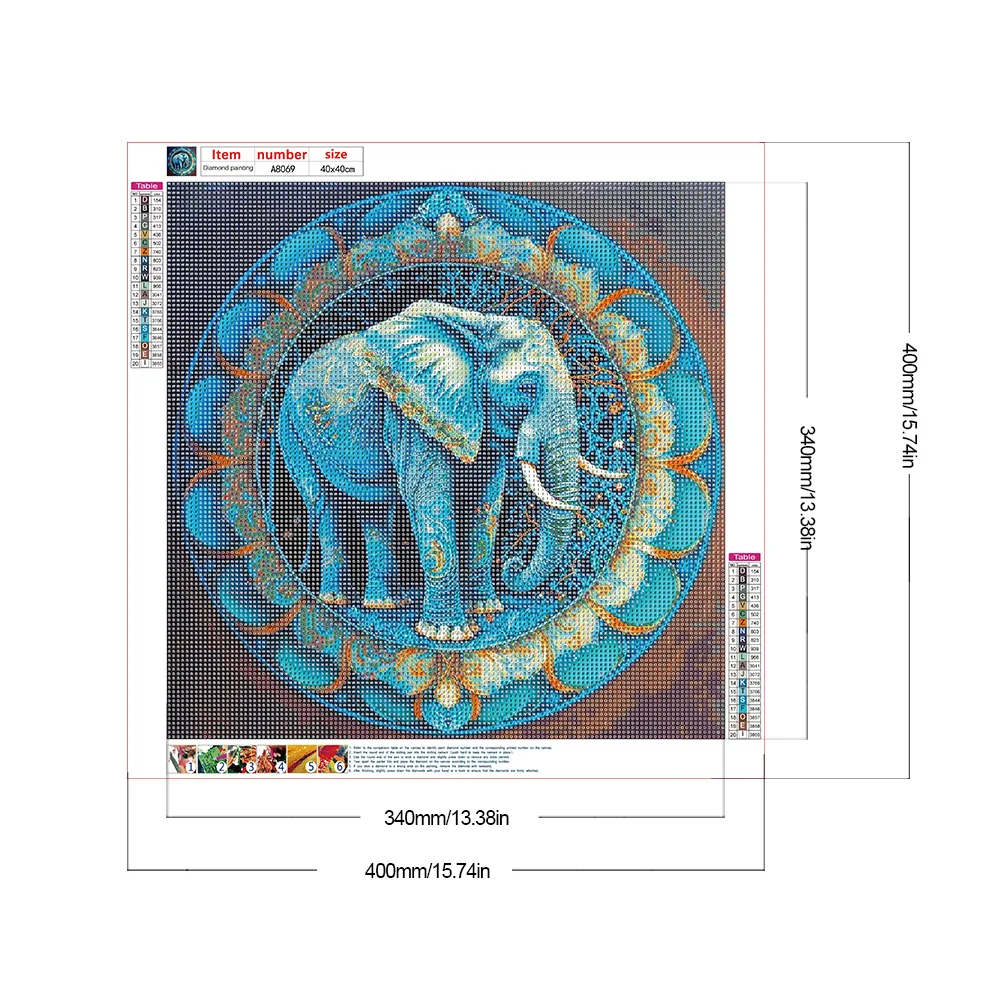 Diamond Painting - Full Round Drill - Elephant(Canvas|40*40cm)