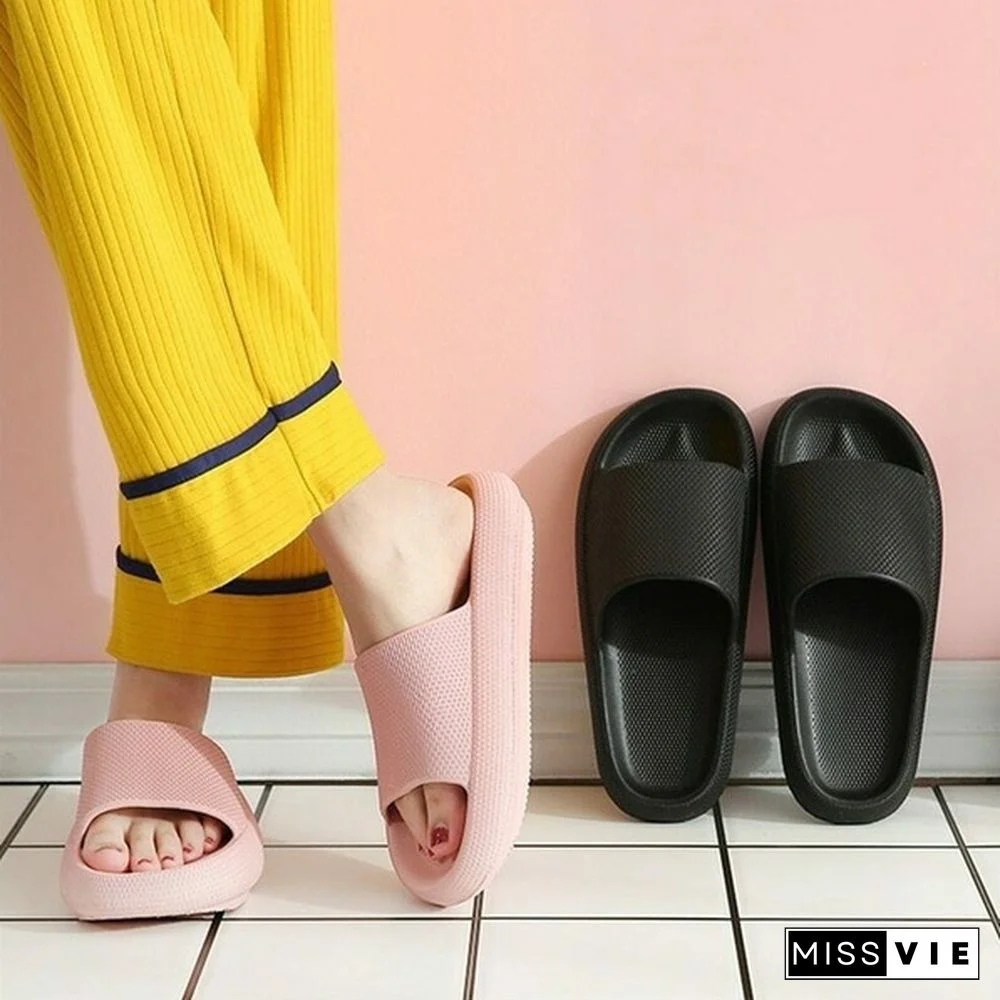 5 Colors Newest Super Soft Sandals Unisex Home Slippers Solid Color Thick Soled EVA Anti skid Fashion Sandals Quick Dry Shower Slippers Outdoor Bathing Slippers