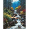 Diamond Painting-DIY Full Round Drill Forest Waterfalls（40*50CM)