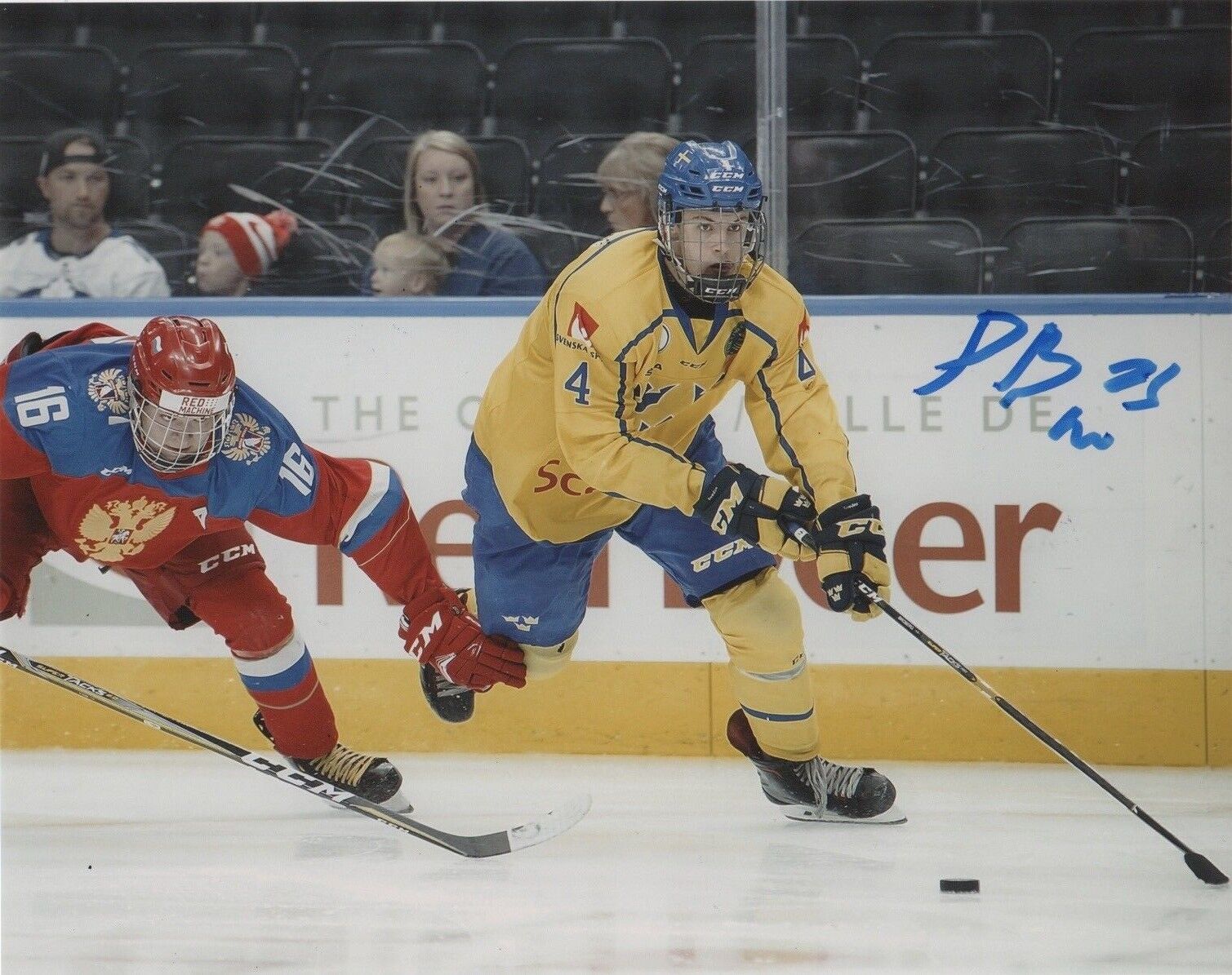 Team Sweden Philip Broberg Signed Autographed 8x10 NHL Photo Poster painting COA #4