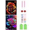 2Pcs/set Diamond Painting-5D Full Round Drill Glitter Rose(40*30 CM)