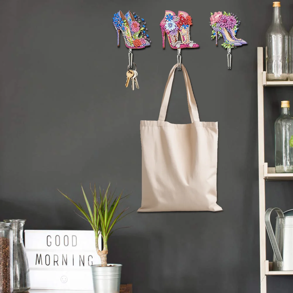 6Pcs Diamond Painting Hooks High Heel Diamond Art Craft Wall Hook for Home Decor