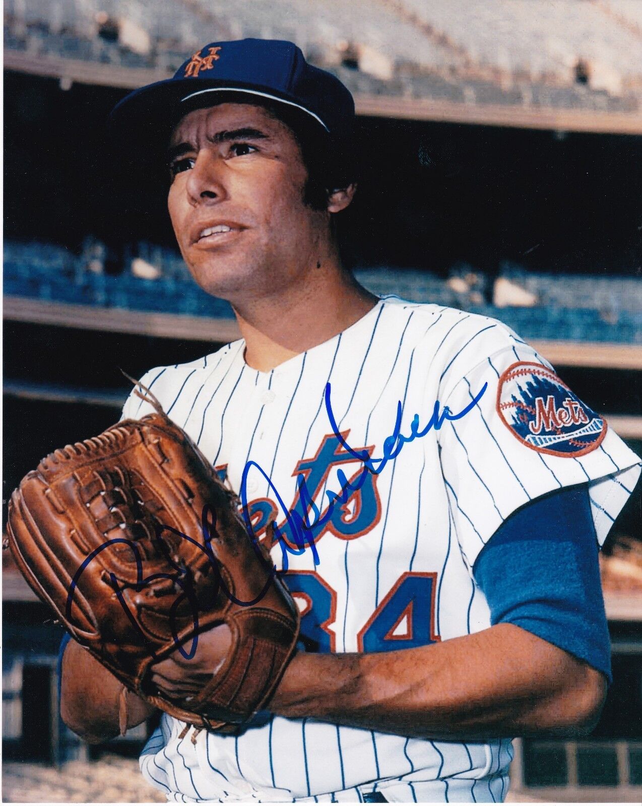 BOB APODACA NEW YORK METS ACTION SIGNED 8x10