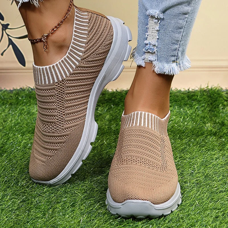 Vstacam 2022 Autumn Casual Platform Sneakers Breathable Non-slip Walking Shoes Solid Color Ladies Vulcanized Shoes Large Size 35~44