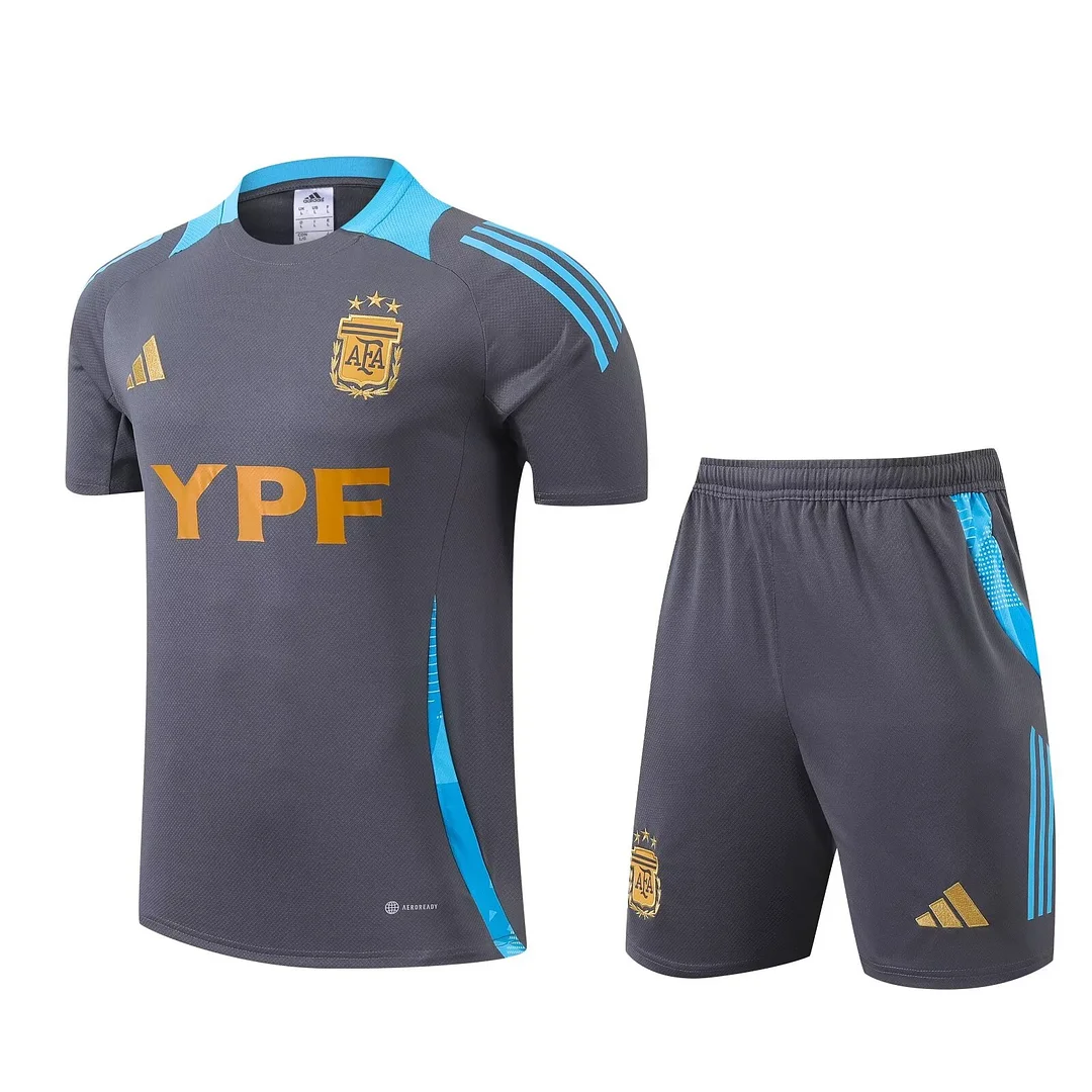 2024 Argentina Training Kit Grey Football T-Shirt Thai Quality