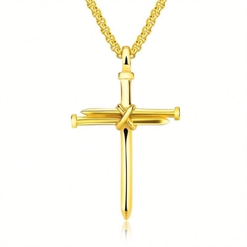 Vintage Style Punk Cross Alloy Plating Men's Pendant Necklace3