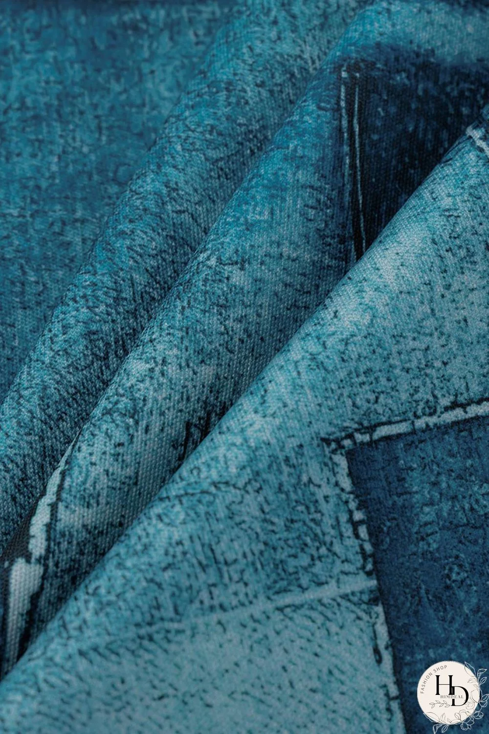 Blue Casual Print Patchwork V Neck Long Sleeve Dresses