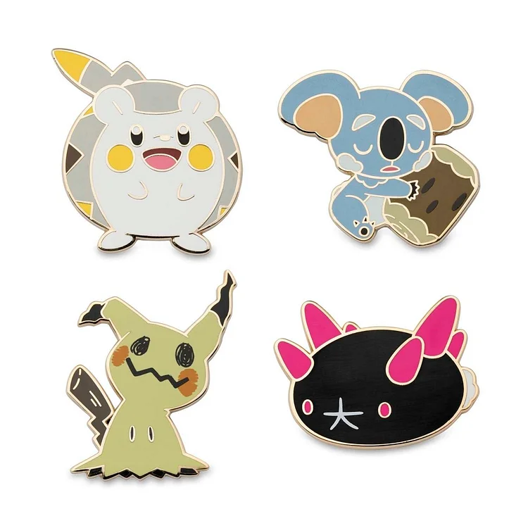 Pyukumuku, Komala, Togedemaru & Mimikyu Pokémon Pins (4-Pack)