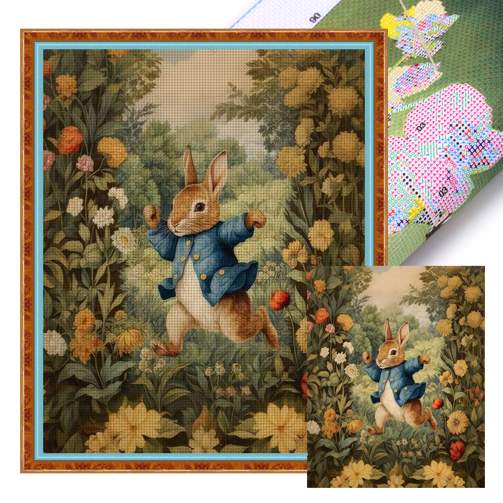 Rabbit Full 11CT Pre-stamped Canvas(40*50cm) Cross Stitch