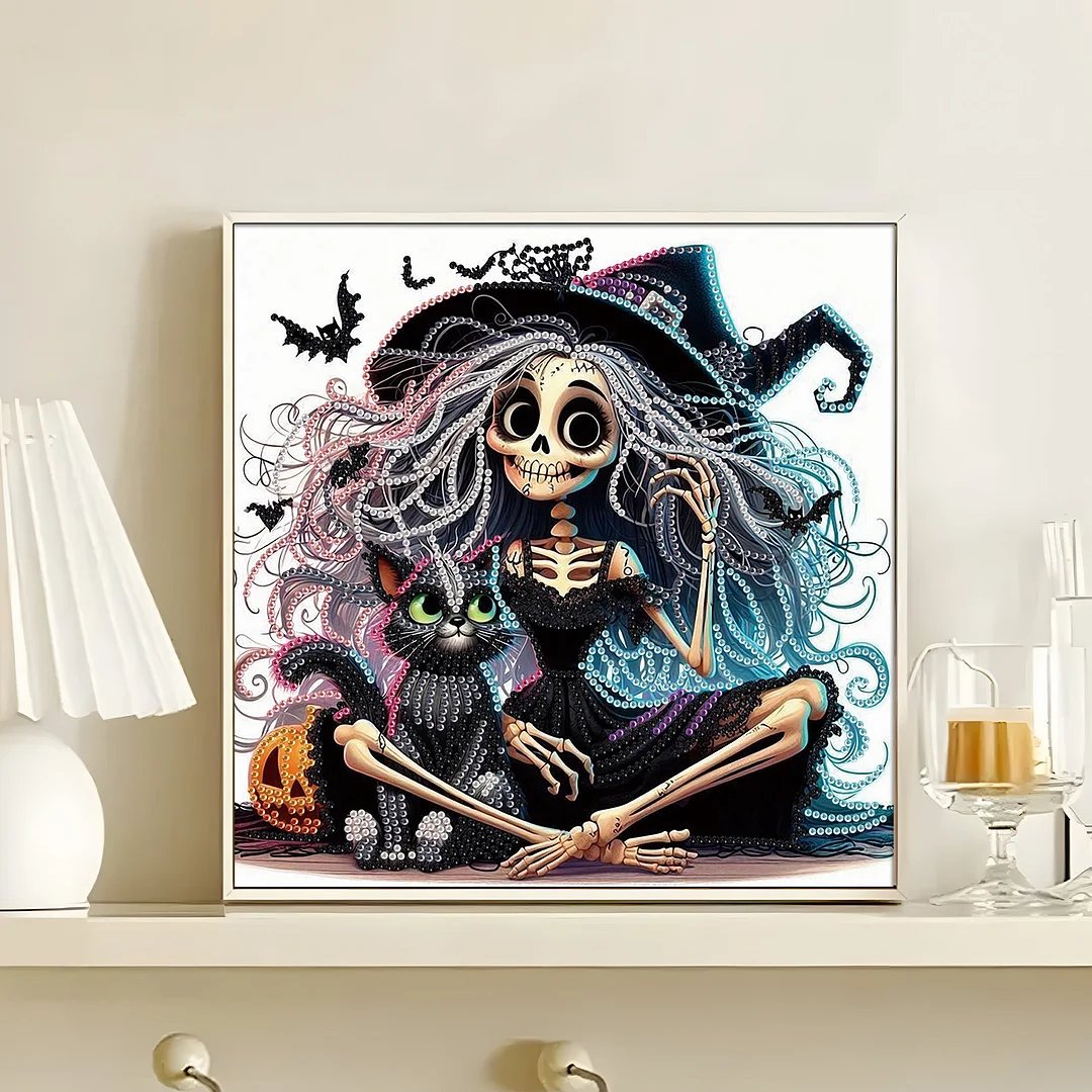 Diamond Painting - Partial Special Shaped Drill - Halloween Skull(Canvas|30*30cm)