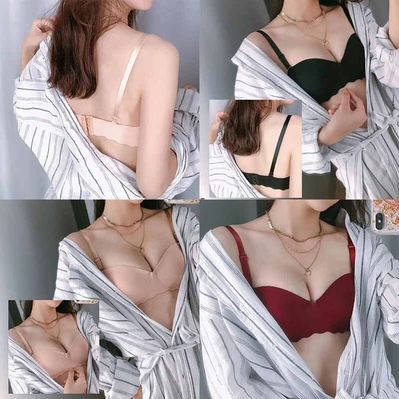 Women Bra Sexy Push Up Bras Female Lingerie Wireless Seamless Underwear A/B Cup Solid Color Invisible Bralette Strap Removable