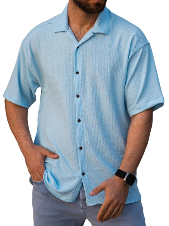 Men's Hawaiian Comfort Pit Fabric Short Sleeve Shirt