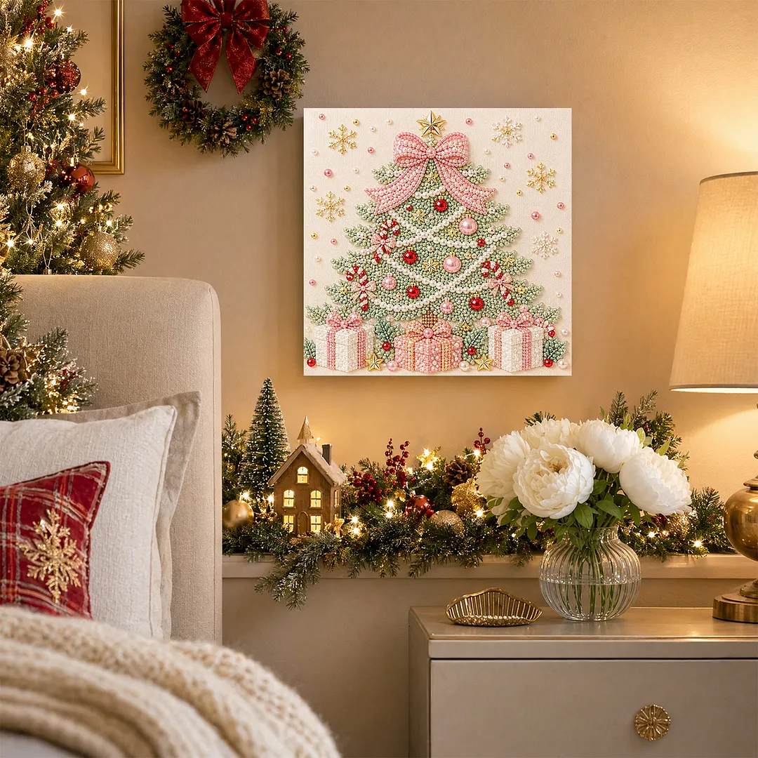 Framed Pearl Painting Kit Christmas Tree Decor 7.87x7.87in
