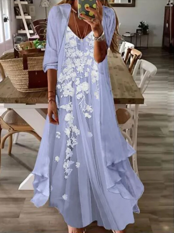 Women'S Casual Two Piece Dress