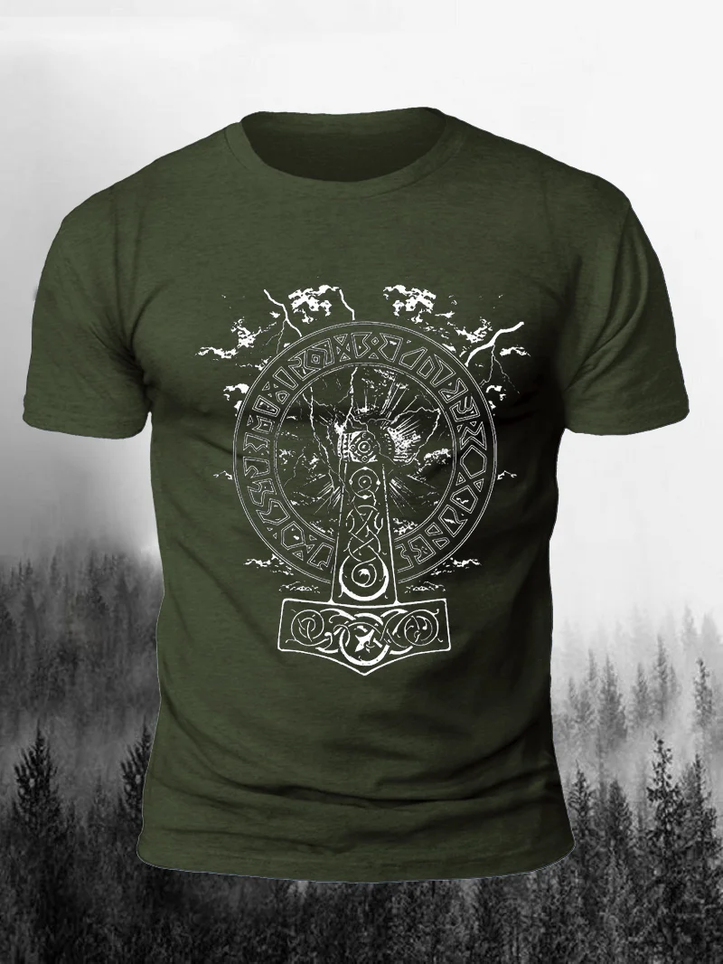 Viking Print Short Sleeve Men's T-Shirt in  mildstyles