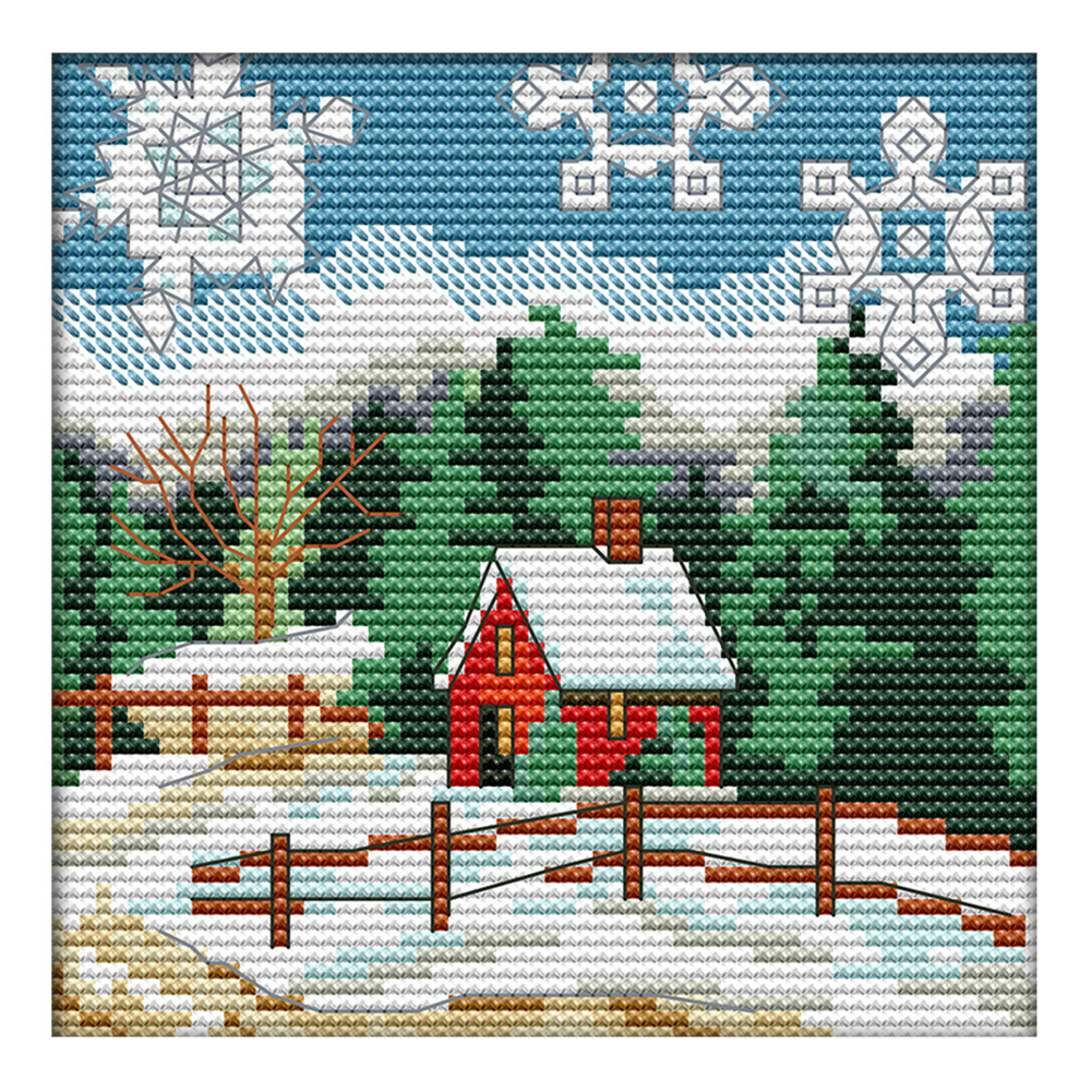 

Winter - 14CT Stamped Cross Stitch - 16*16cm, 501 Original