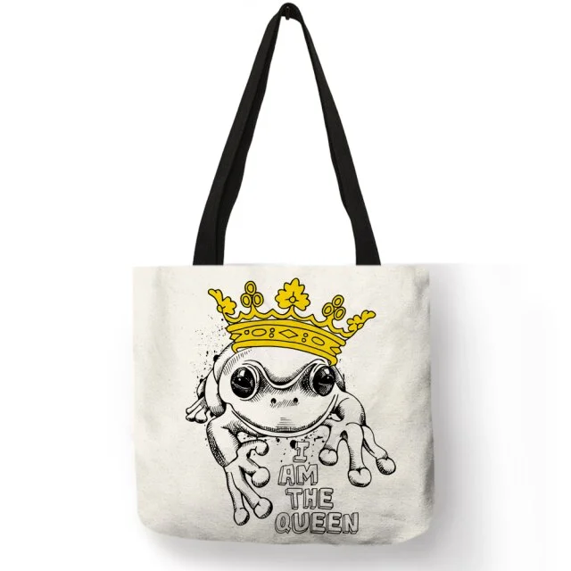 Linen Tote Bag- Bulldog Deer