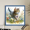 Cat-Partial 11CT Stamped Cross Stitch Bead Embroidery 36*36cm/14.17*14.17in tapestrymarket
