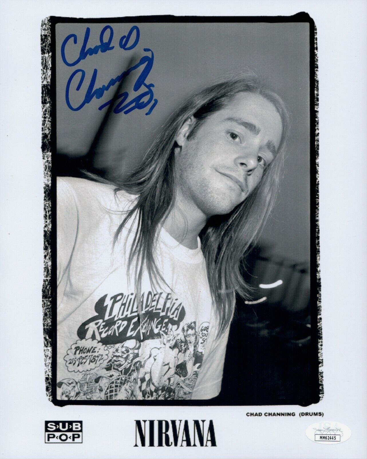 CHAD CHANNING Signed NIRVANA 8x10 Photo Poster painting IN PERSON Autograph JSA COA Cert