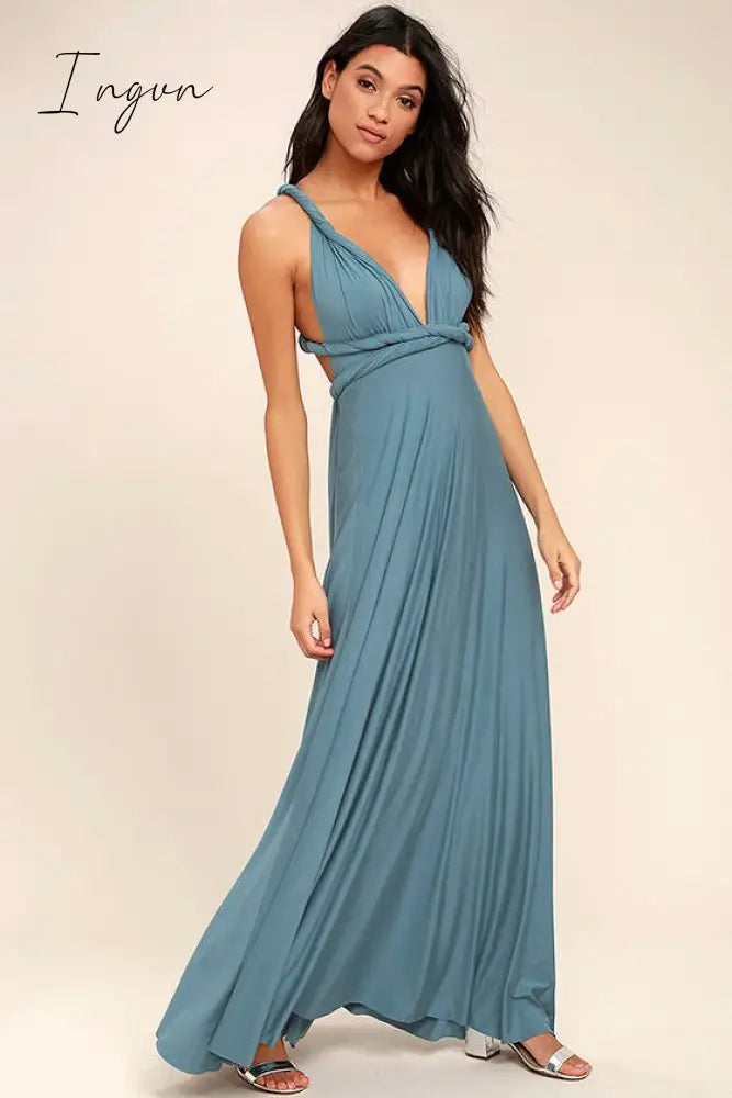 Ingvn - Sexy Women Maxi Dress Red Infinity Long Multiway Bridesmaids Convertible Wrap Party Dresses