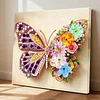 Pre-Framed 3D Rhinestones Butterfly With Artificial Flower Diamond Painting DIY Craft Kit 