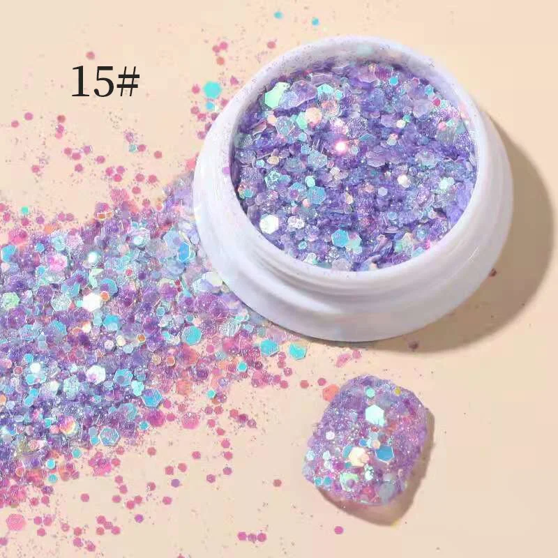 iridescent Flakes Gold Pink White Flakes Slices Chrome Pigment Dust Nail Powder Glitter Sequins Nail Art Decoration Manicures-Nail Inspo