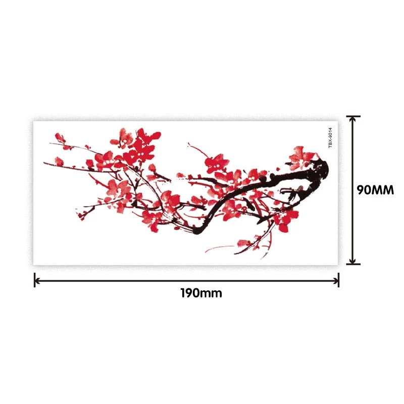 Waterproof sweat female flower tattoo sticker Ladies flower rose peony plum blossom tattoo sticker