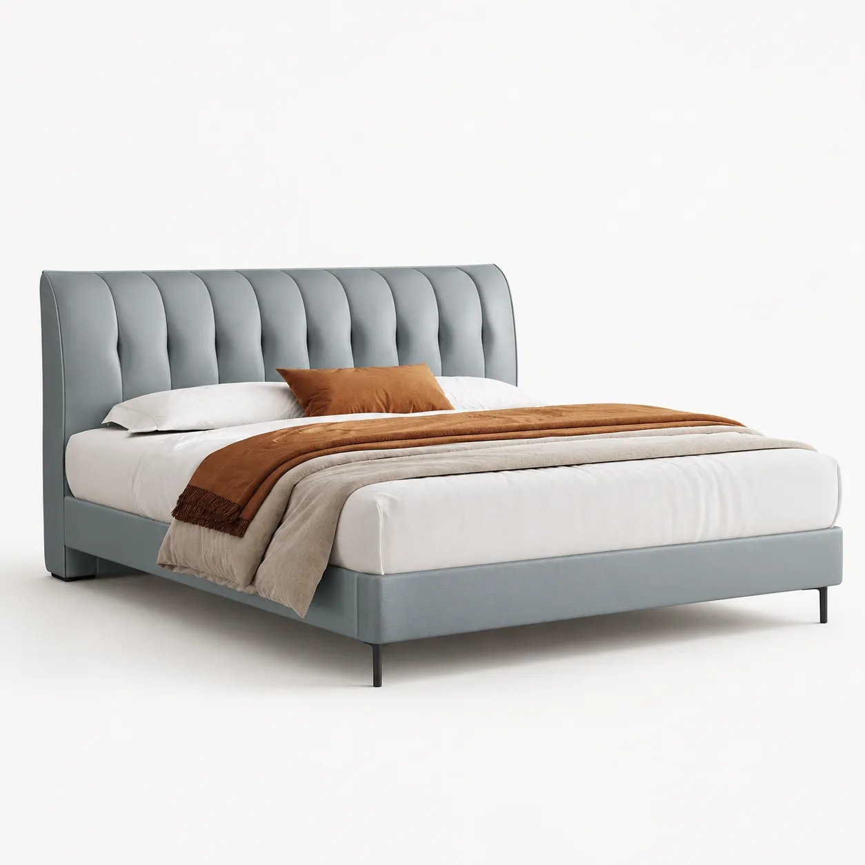 Upholstered Bed 253969 — white studio view