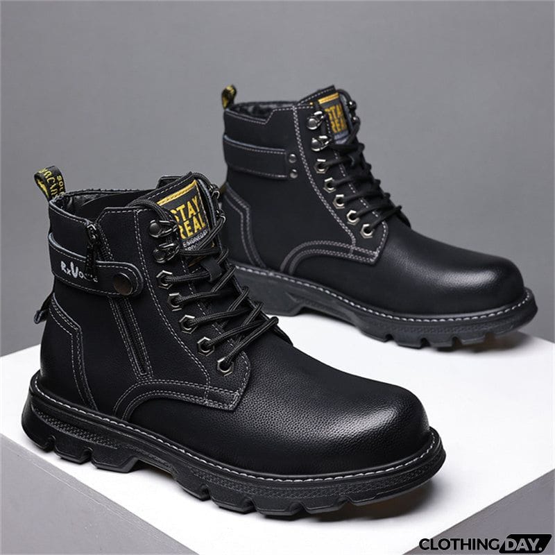 Men's Cotton High Top Cashmere Fleece Martin Boots