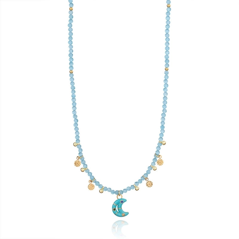 Casual Elegant Lady Geometric 304 Stainless Steel Natural Stone Natural Stone Beaded Chain Necklace In Bulk