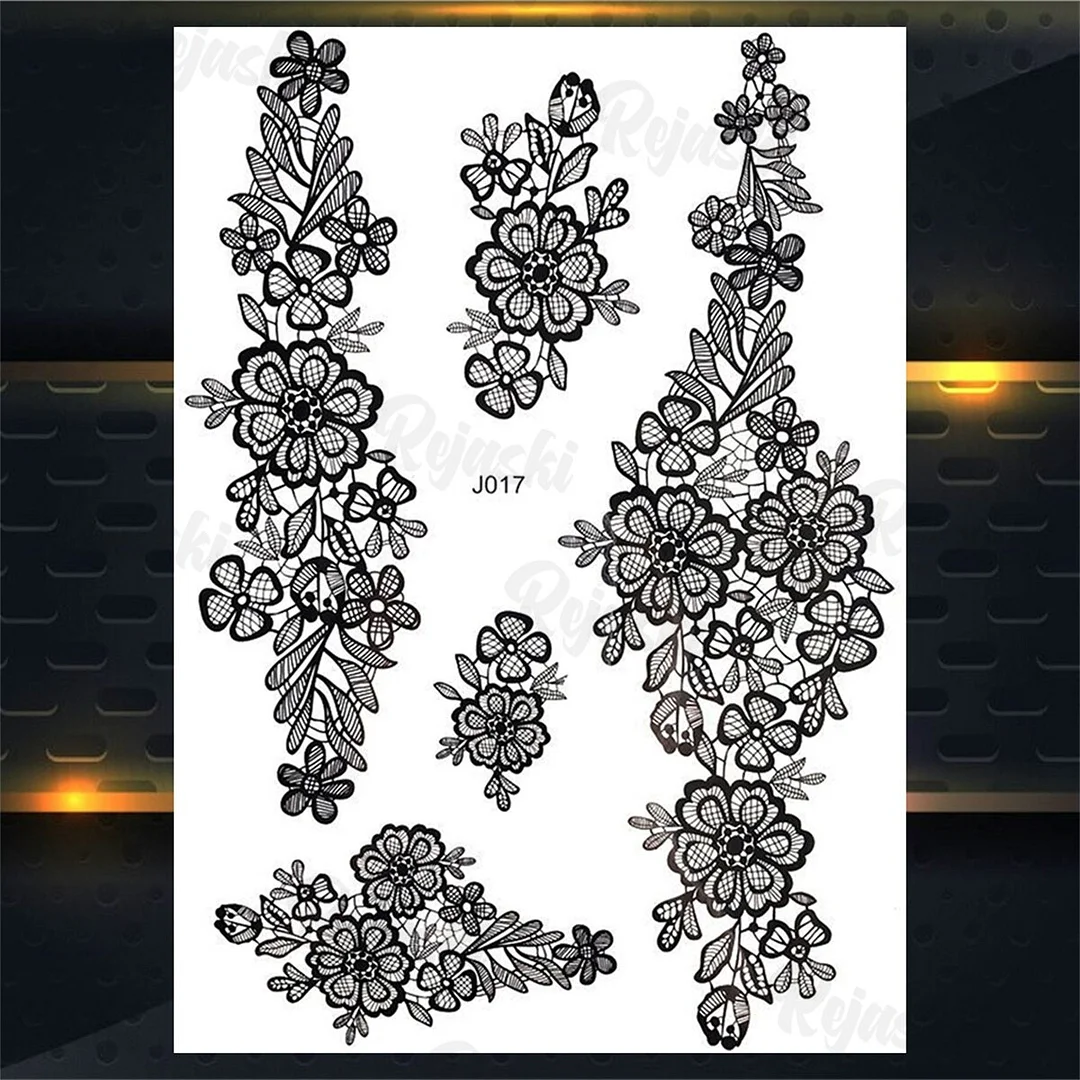 Sdrawing Elephant Pendant Temporary Tattoos For Women Men Lion Butterfly Snake Feather Fake Tattoo Sticker Glamour Back Body Tatoos