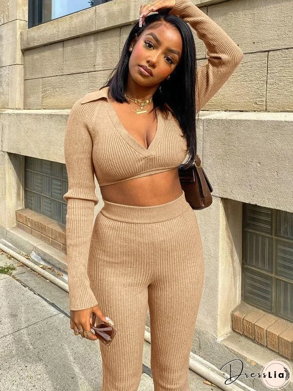 Micro Flared Pants Two-piece Suit