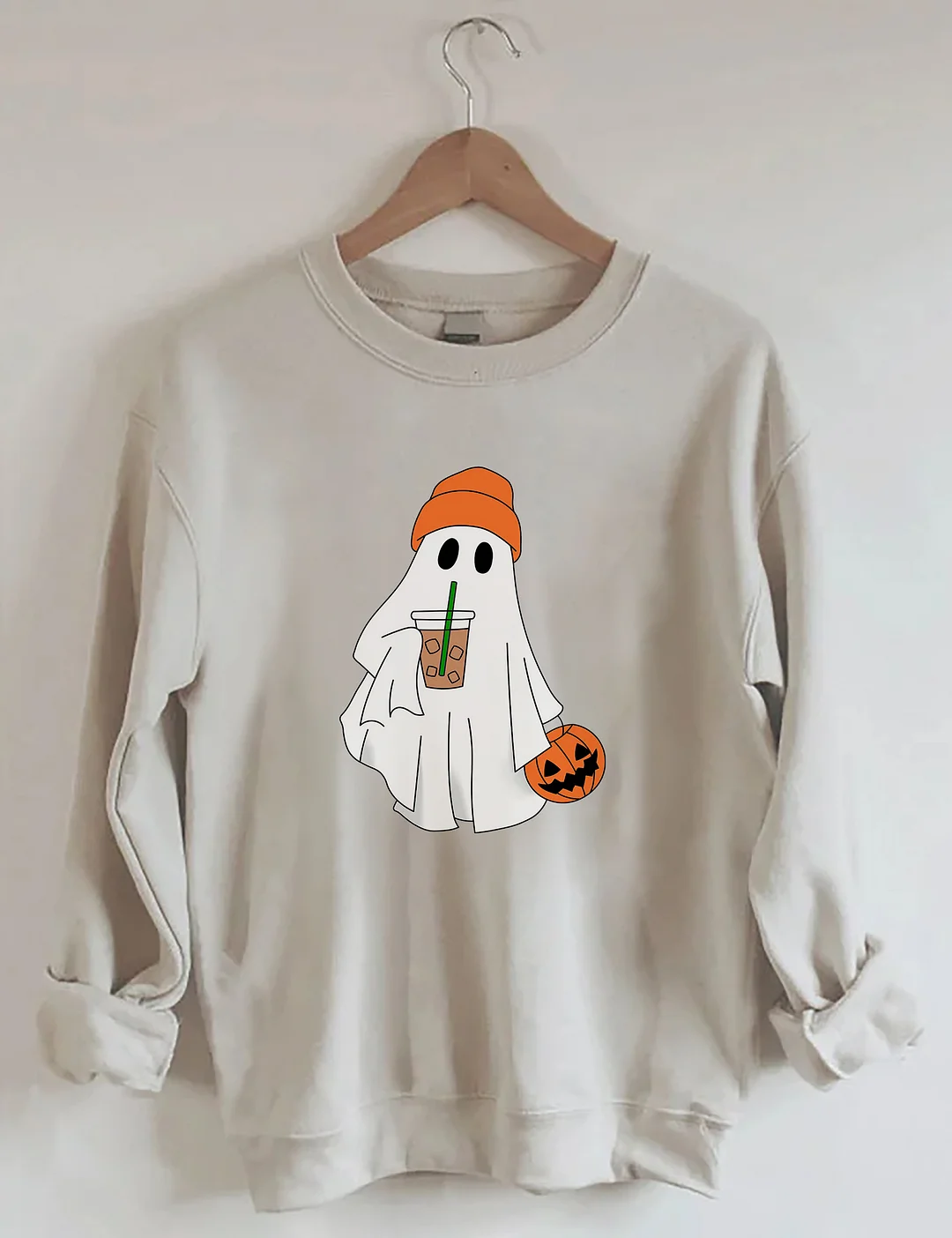 Cute Ghost Drinking Coffee Sweatshirt