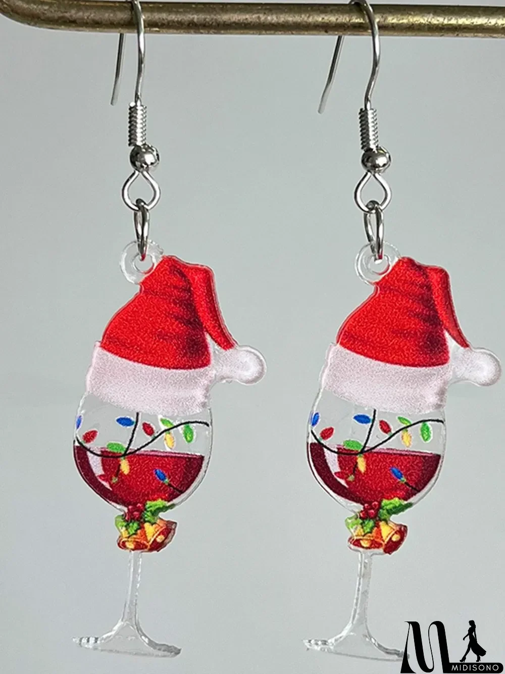 MidiSono - Christmas Wine Lights String Acrylic Earrings