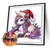 Santa Hat Unicorn - Crystal Rhinestone Diamond Painting