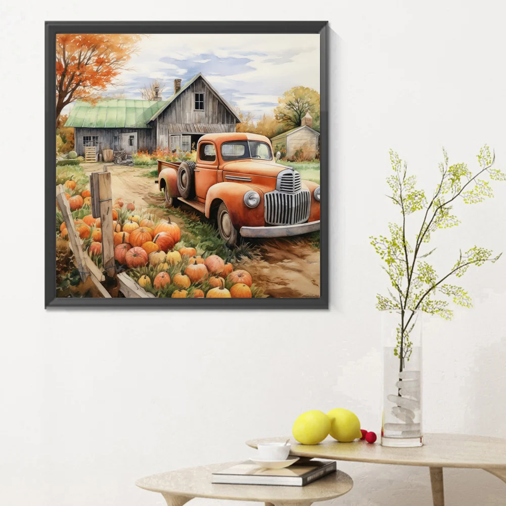 Diamond Painting - Full Round Drill - Farm Vintage Car(Canvas|30*30cm)