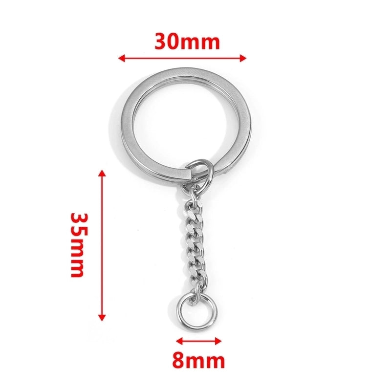5 PCS/Package 25*35mm 30*35mm Stainless Steel Solid Color Polished Keychain Accessories