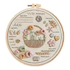 Flower Baskets-DIY Embroidery Kit with Pattern Cotton Threads Needles Hoop 30*30cm/11.8*11.8in