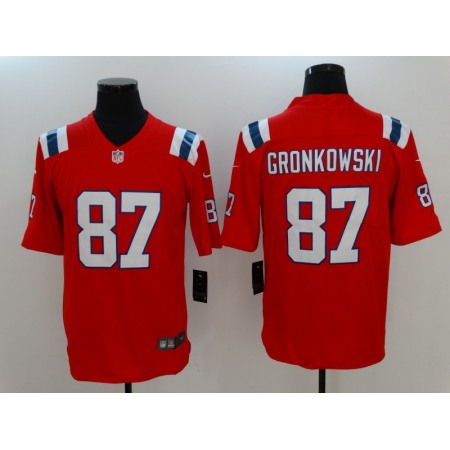 Men's New England Patriots #87 Rob Gronkowski  Red Vapor Untouchable Limited Stitched NFL Jersey