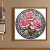 Flower Glass Painting - 11CT Stamped Cross Stitch 40*40cm/15.75*15.75in(glass painting cross stitch) tapestrymarket