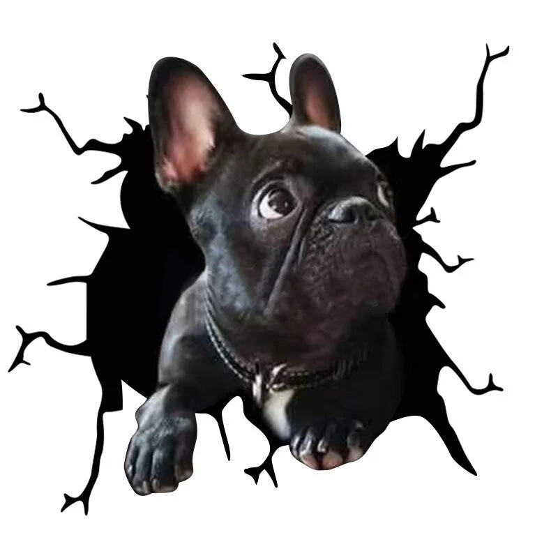 Electrostatic Glass Film Simulation Funny Car Window Sticker Dog Creative Broken Car Decorative Window Painting Waterproof