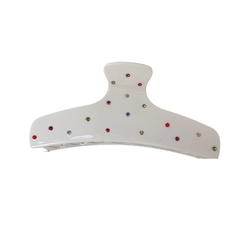 Minimalist Classic Style Solid Color Acetic Acid Sheets Inlay Rhinestones Hair Claws 1 Piece