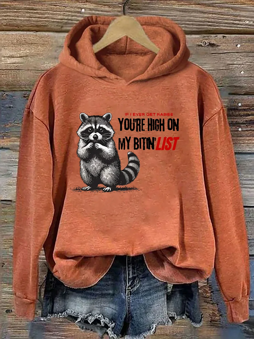 Raccoon If I Ever Get Rabies You're High On My Bitin' List Hoodie