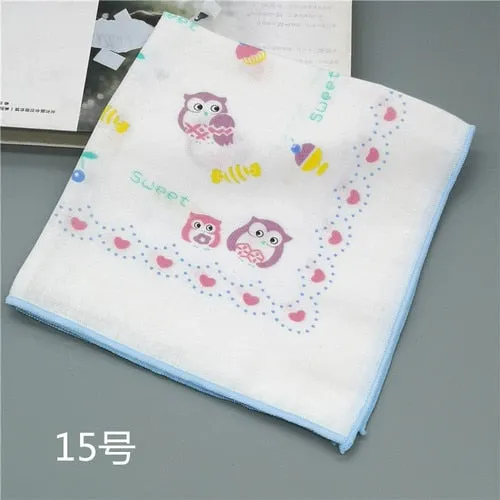 Handkerchiefs Women Kawaii Printing Simple Square Towel Pocket Elegant All-match Womens Leisure Female Cute Handkerchief Cotton