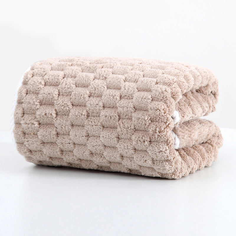 Cloud Lattice Towel Bath Towel Hair Drying Hat Shower Cap Women’s Household Water Absorbent Quick-drying Hair-free Thickened Wearable Bath