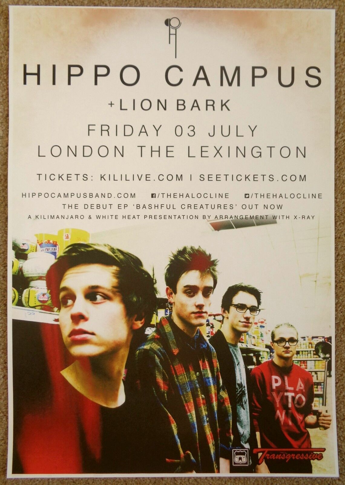 HIPPO CAMPUS 2015 Gig POSTER London United Kingdom Concert