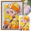 Girl Drinking Juice - 11CT Stamped Cross Stitch - 40*53cm